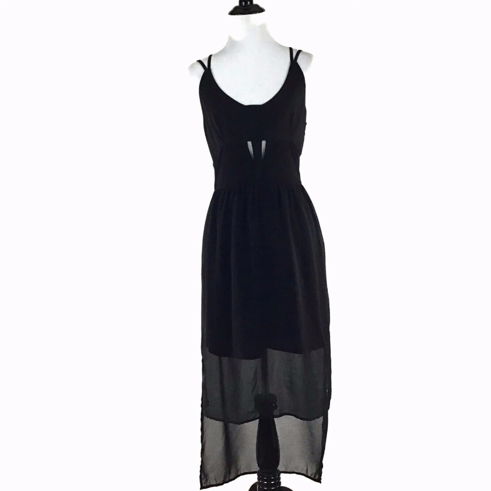 🦋Foreign Exchange CutOut Sheer Panel Dress Medium - Picture 2 of 8